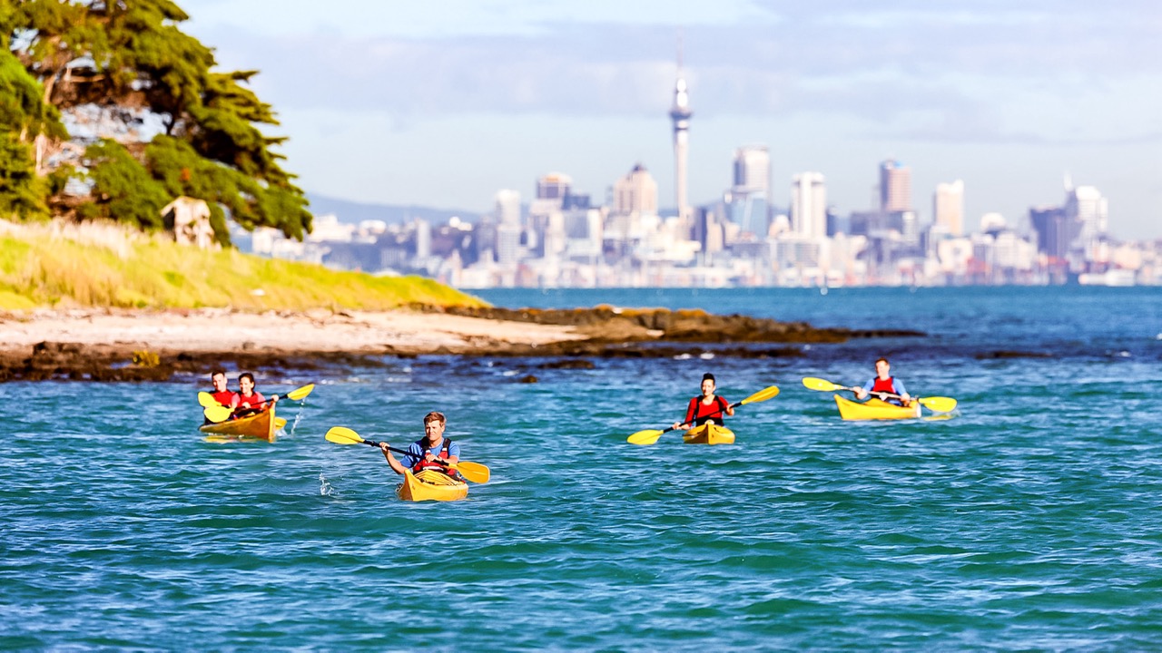 people kayaking